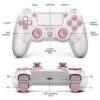 Comando sem Fios Rosa com Touchpad e Vibração Dupla para PS4 e PC