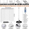 (3x3m) Cortina de Luzes LED HXWEIYE HY100150 300 LEDs 8 Modos com Comando - Branco Quente