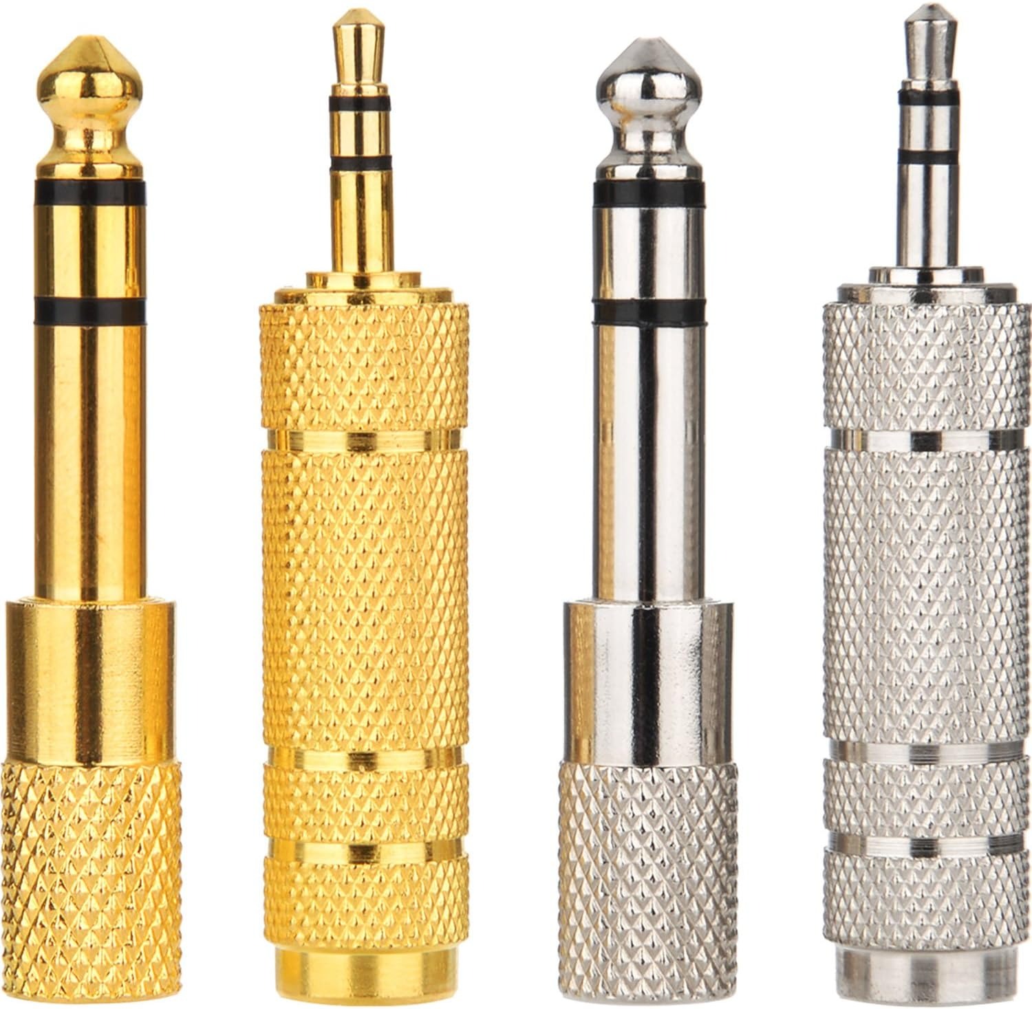 Adaptador de Áudio Kit 4 Unidades Jack 6.35mm e 3.5mm Stereo Metal eBoot 4330104044