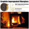(2m) Fita de Vedação 3 mm x 2.5 cm x 2 m Autocolante para Lareira Resistente a 550°C - Preto