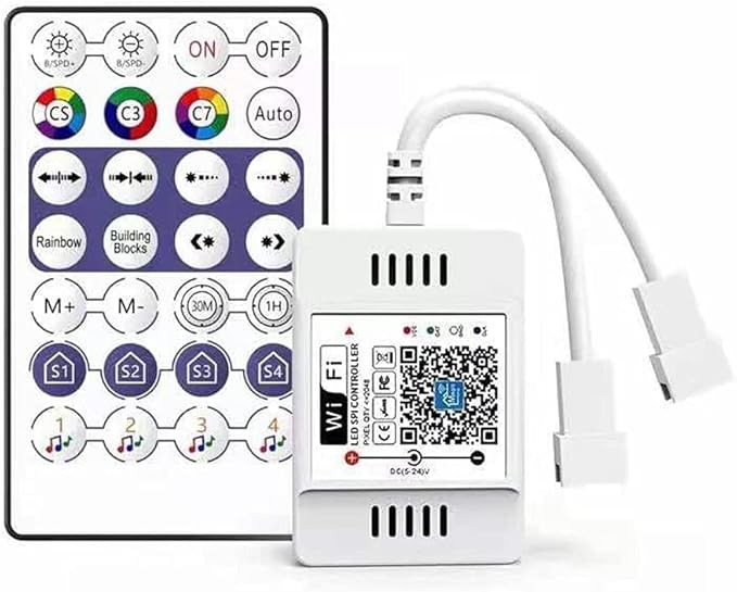 Controlador LED Wi-Fi Magic Home 28Key RGB Pixel Alexa e Google Home - Branco