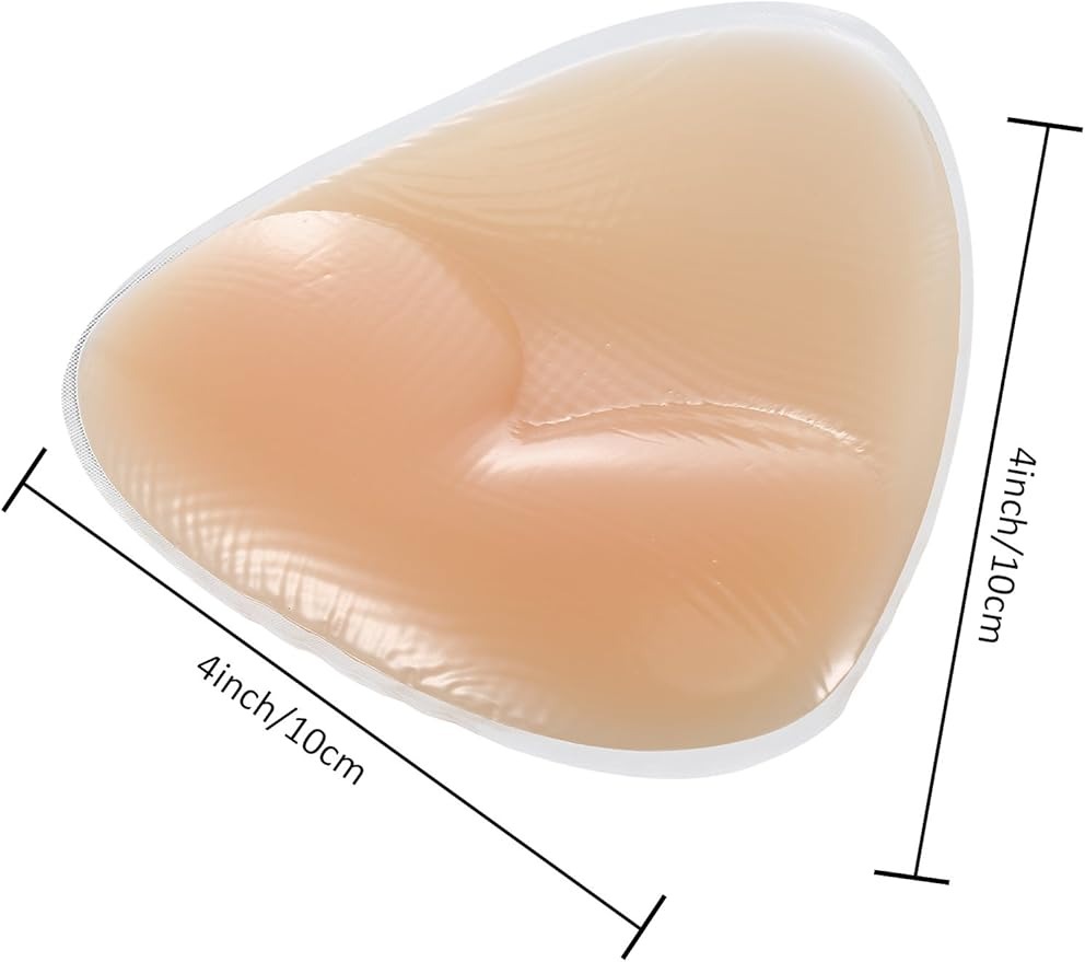 (10cm) Almofadas de Silicone Hestya Push-Up Invisíveis para Soutien - Bege/Transparente