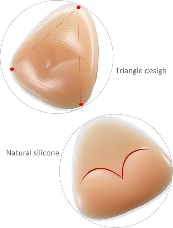 (10cm) Almofadas de Silicone Hestya Push-Up Invisíveis para Soutien - Bege/Transparente