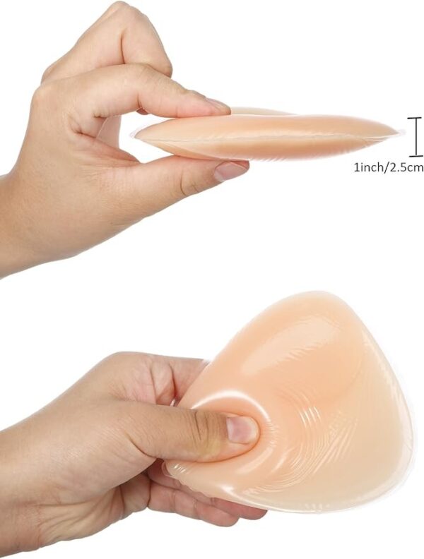 (10cm) Almofadas de Silicone Hestya Push-Up Invisíveis para Soutien - Bege/Transparente