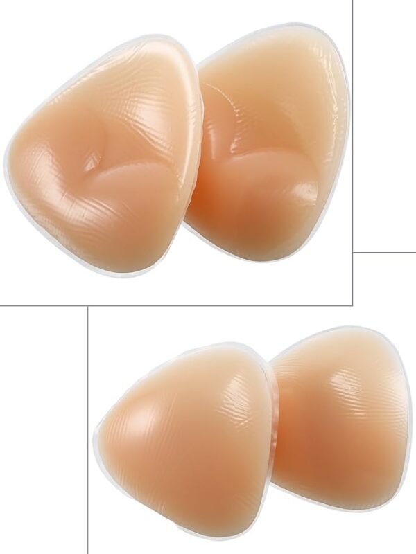(10cm) Almofadas de Silicone Hestya Push-Up Invisíveis para Soutien - Bege/Transparente