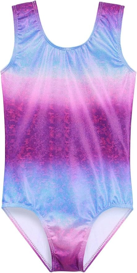 (8 Anos) Fato de Ginástica Brilhante com Calções - Azul e Roxo