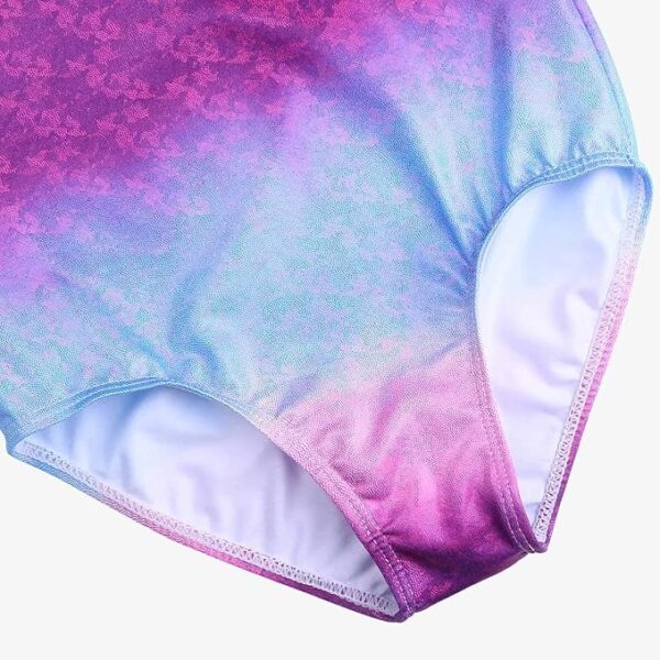 (8 Anos) Fato de Ginástica Brilhante com Calções - Azul e Roxo