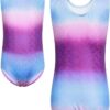 (8 Anos) Fato de Ginástica Brilhante com Calções - Azul e Roxo