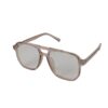 Óculos de Sol Oversized com Lentes Espelhadas e Armação Translúcida