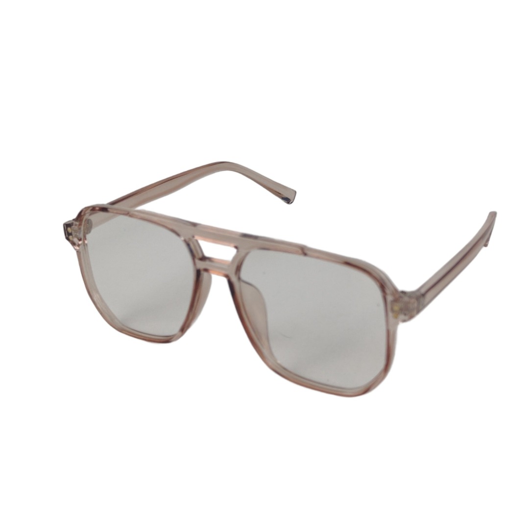 Óculos de Sol Oversized com Lentes Espelhadas e Armação Translúcida
