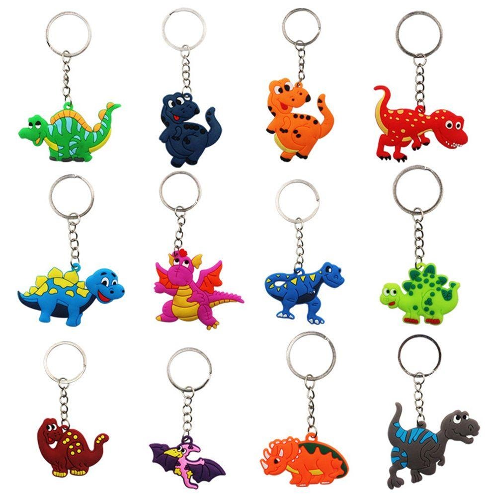 Conjunto 12 Porta-Chaves Coloridos com Dinossauros e Dragões