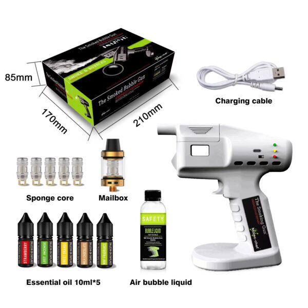 Pistola de Defumação 5 Sabores e Bolhas Comestíveis Gourmet Cocktail Smoked Bubble Gun