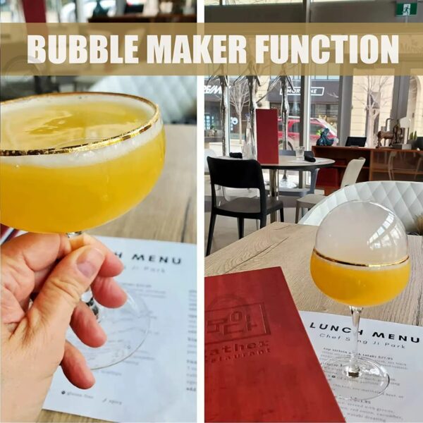 Pistola de Defumação 5 Sabores e Bolhas Comestíveis Gourmet Cocktail Smoked Bubble Gun