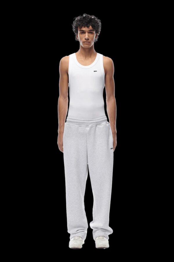 F126X3106_1780493510860_1 Calças de Fato de Treino Streetwear 6PM+ Open Leg Logo Embroidery Algodão - Cinzento Claro