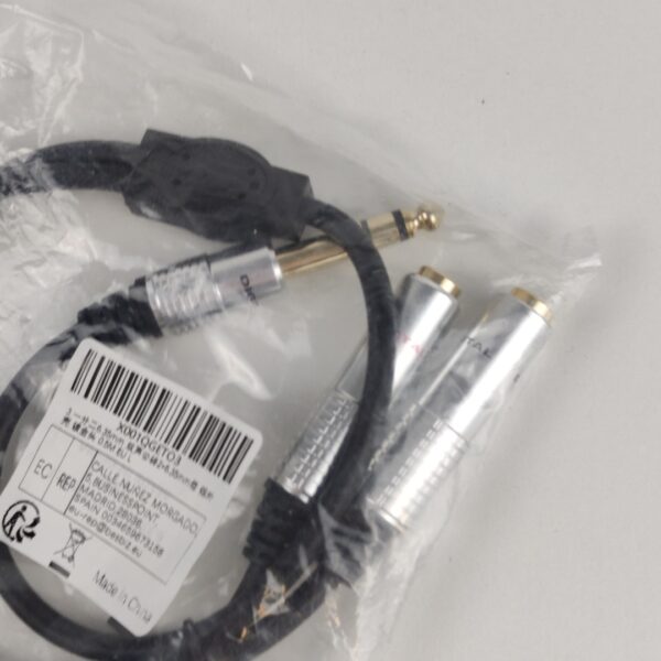 F126X3115_1780495979441_1 Cabo Adaptador Áudio Jack 6,35 mm para Duas Entradas 3,5 mm Estéreo