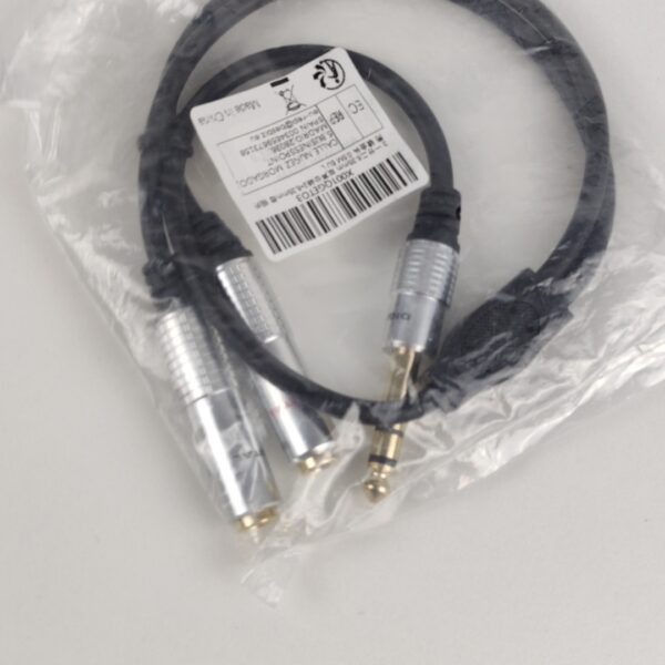 F126X3115_1780495979441_2 Cabo Adaptador Áudio Jack 6,35 mm para Duas Entradas 3,5 mm Estéreo