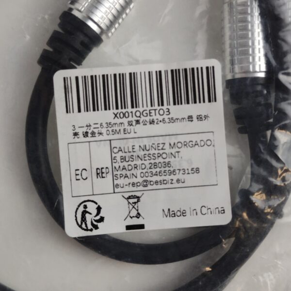 F126X3115_1780495979441_3 Cabo Adaptador Áudio Jack 6,35 mm para Duas Entradas 3,5 mm Estéreo