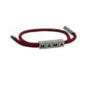 (2 Uni.) Pulseira Ajustável Bordô com Letras Metálicas "MAMA" e Acabamento Premium