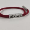 (2 Uni.) Pulseira Ajustável Bordô com Letras Metálicas "MAMA" e Acabamento Premium