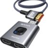 Switch HDMI GANA 4K@60Hz Bidirecional 2 Entradas 1 Saída com Cabo - Cinzento