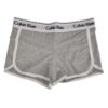 (M) Calções Femininos Cinza em Algodão com Cintura Elástica Estilo Minimalista Premium