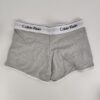 (M) Calções Femininos Cinza em Algodão com Cintura Elástica Estilo Minimalista Premium