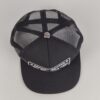 Boné Trucker Premium Preto Estilo Rock de Luxo com Bordado Gótico Contrastante