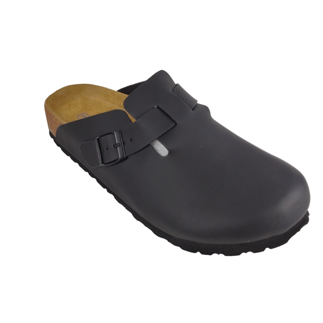 (42) Tamancos Birkenstock Boston Waxy Leather Pele Natural Anatómicos - Preto