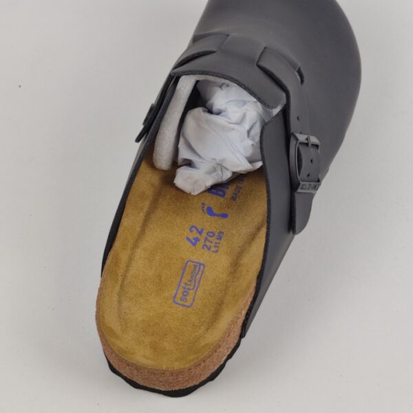 (42) Tamancos Birkenstock Boston Waxy Leather Pele Natural Anatómicos - Preto