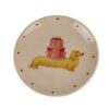 (x9) Prato Decorativo Sobremesa 15,5 cm com Teckel e Bolo de Cerejas em Estilo Romântico