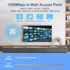 F126X3152_paste_1780511473858_3-1 Ponto de Acesso Dual-Band 2.4/5GHz AC1200 PoE 48V Kuwfi Wall Plate