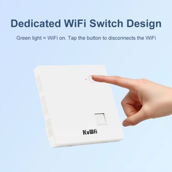 F126X3152_paste_1780511473858_4 Ponto de Acesso Dual-Band 2.4/5GHz AC1200 PoE 48V Kuwfi Wall Plate