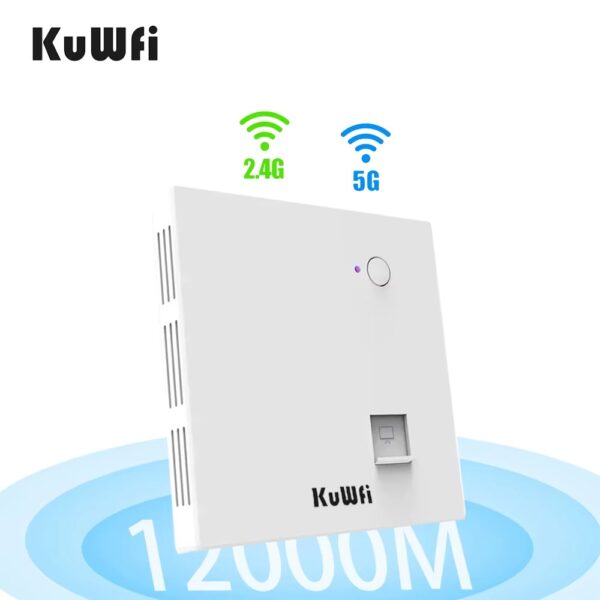 F126X3152_paste_1780511473858_7 Ponto de Acesso Dual-Band 2.4/5GHz AC1200 PoE 48V Kuwfi Wall Plate