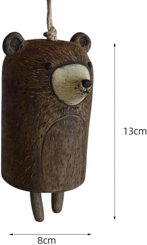 Carrilhão de Vento Urso Rústico em Resina para Jardim e Alpendre - Castanho YOUGE