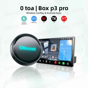 Adaptador CarPlay e Android Auto OTTOCAST P3 PRO Wireless Box HDMI - Preto