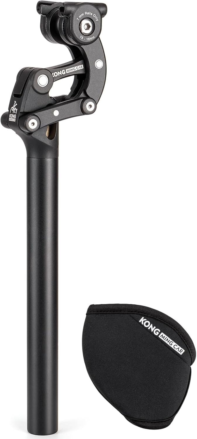 (31.6mm) Espigão de Selim com Suspensão KONG MING CAR Paralelogramo 365mm - Preto