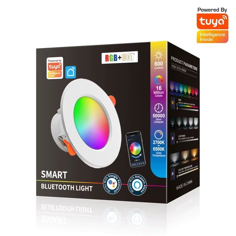 Downlight LED Inteligente Tuya RGB+CW WiFi Controlo Voz 10W