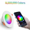 Downlight LED Inteligente Tuya RGB+CW WiFi Controlo Voz 10W