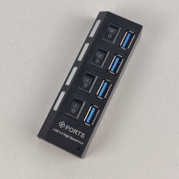 Hub USB 3.0 4 Portas 5Gbps Super Speed Compacto - Preto