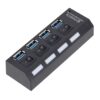 Hub USB 3.0 4 Portas 5Gbps Super Speed Compacto - Preto