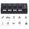 Hub USB 3.0 4 Portas 5Gbps Super Speed Compacto - Preto