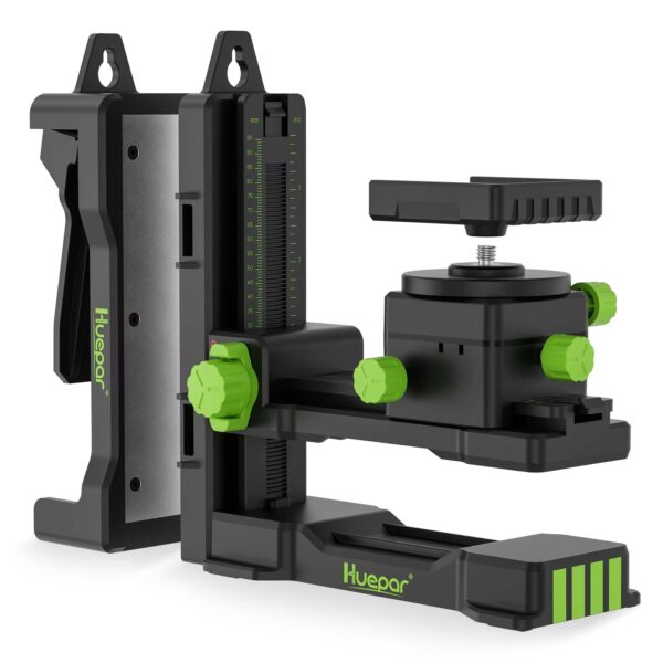 Suporte Magnético Huepar PV11+ Base Giratória para Nível Laser - Preto/Verde