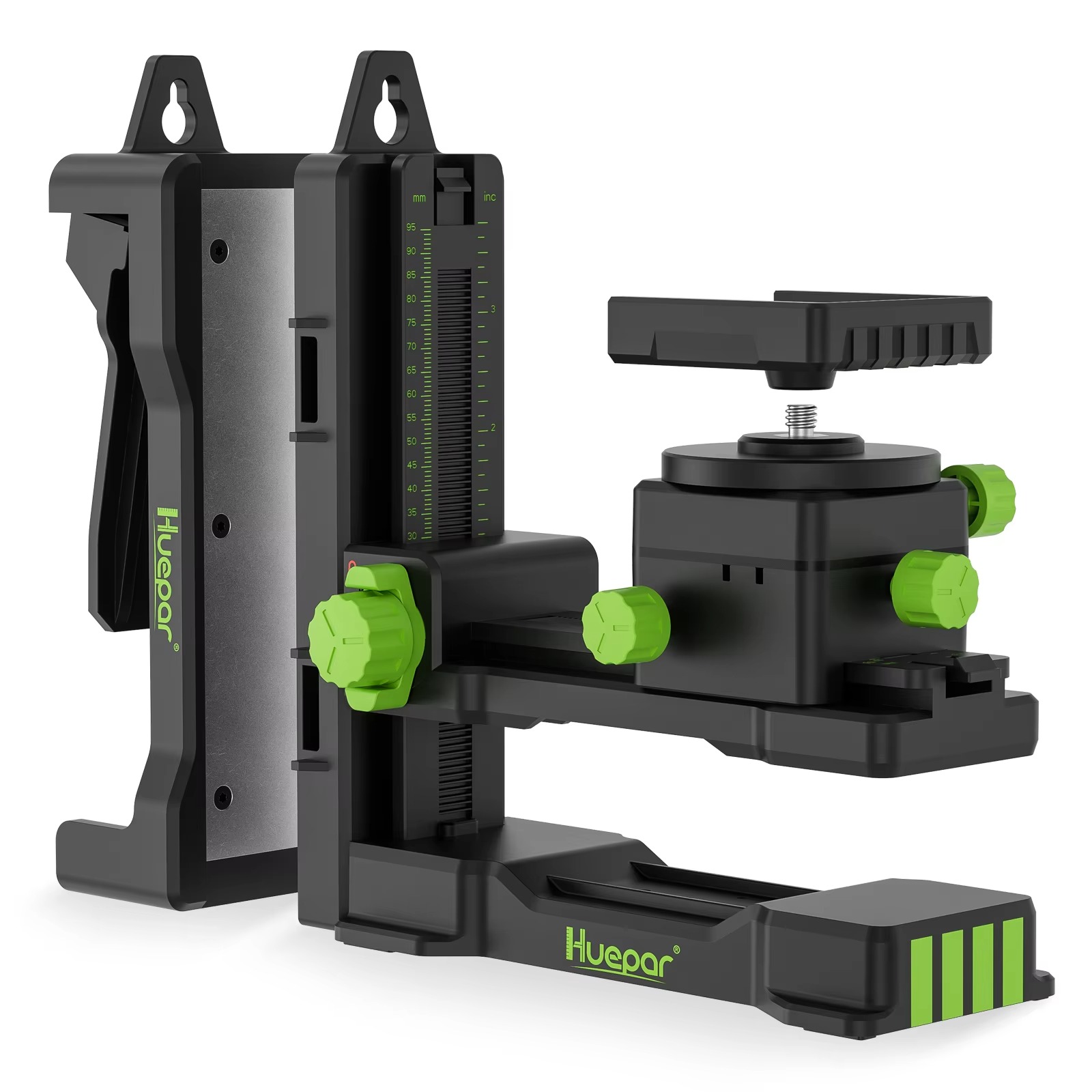 Suporte Magnético Huepar PV11+ Base Giratória para Nível Laser - Preto/Verde