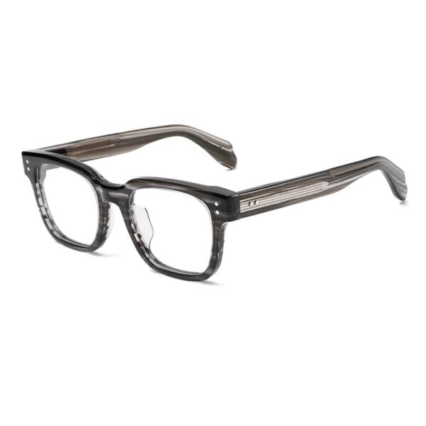 Óculos de Massa Alaric Square em Acetato Cinzento Stripe - Cinzento