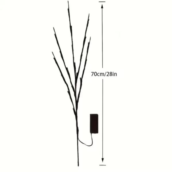 (x3) Ramo Decorativo LED 20 Luzes 28cm para Interior e Festas - Castanho