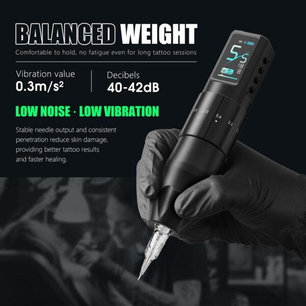 Máquina de Tatuagem Curso Ajustável 2.0-4.2mm 1600mAh Sem Fios Motor Coreless XNET Nebula