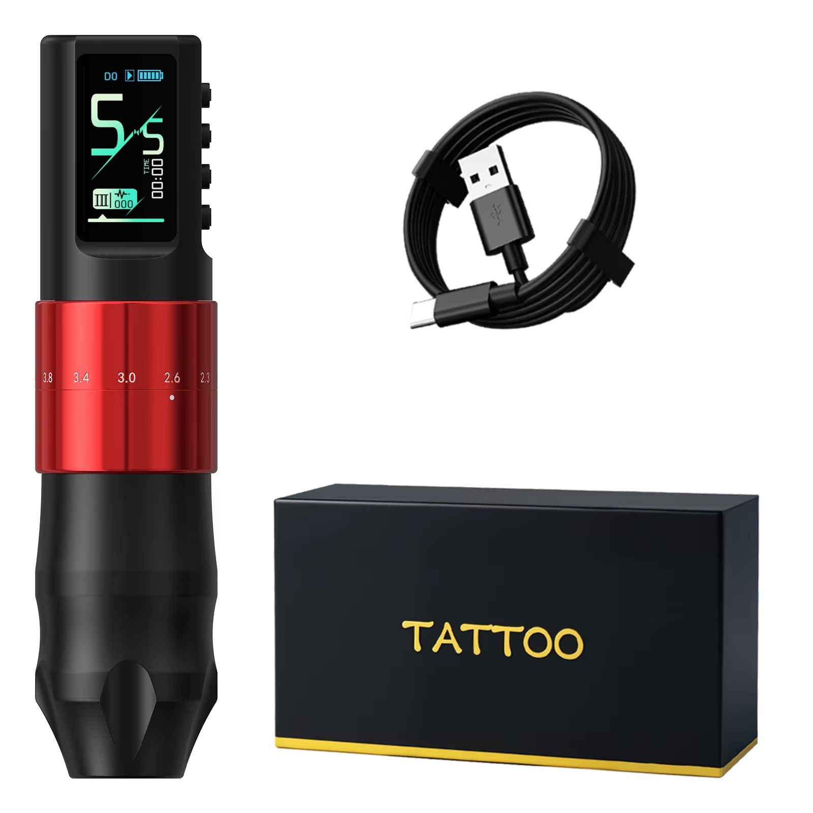 Máquina de Tatuagem Curso Ajustável 2.0-4.2mm 1600mAh Sem Fios Motor Coreless XNET Nebula