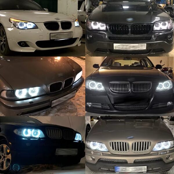Lâmpadas LED Angel Eyes APMATAUTO 160W para BMW E39 E53 E60 E87 - Branco