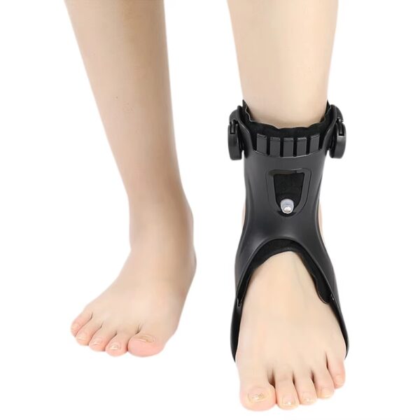 (XL Esquerdo) Órtese de Pé Pendente com Airbag Insuflável Suporte de Tornozelo para AVC e Hemiplegia - Preto