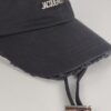 Boné Preto de Estilo Premium com Aba Desfiada e Cordão Ajustável